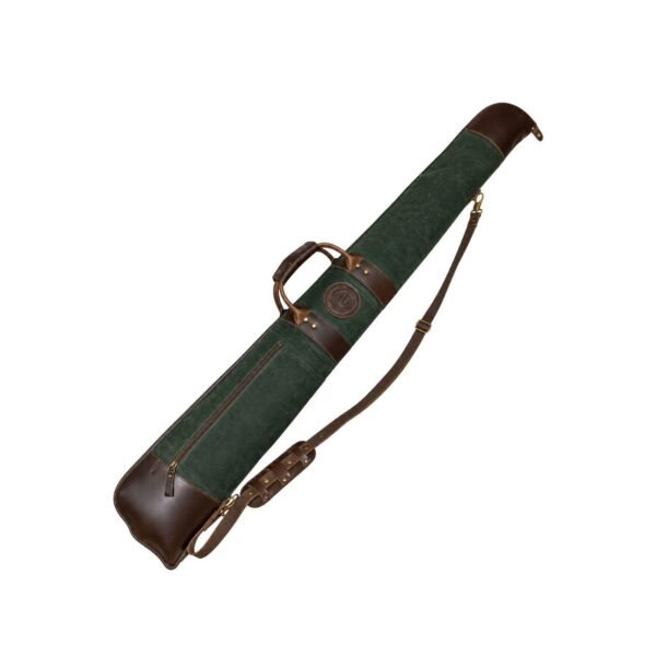 Two-Tone Brown & Green Leather Rifle Case – Padded Hunting Sleeve