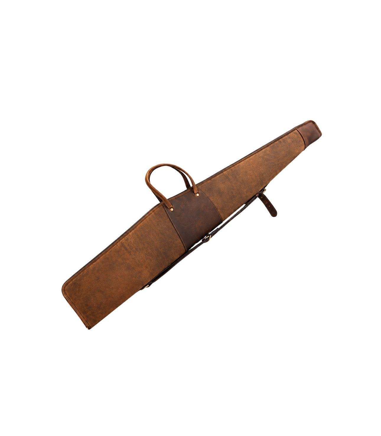 1-46 Distressed Leather Rifle Case | Full-Length YKK Zipper - Image 1