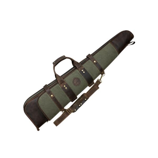 Canvas & Leather Scoped Takedown Rifle Case – Padded Hunting Sleeve