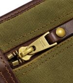 Classic Green Canvas & Leather Rifle Case – Padded Hunting Sleeve - Image 2