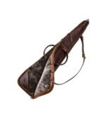 Dark Brown Leather Hunting Shotgun Case – Padded Sleeve - Image 2