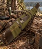 Classic Green Canvas & Leather Rifle Case – Padded Hunting Sleeve - Image 4