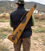 Distressed Brown Leather Rifle Case with Solid Brass Hardware - Image 4