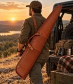 Handcrafted Leather Clay Shotgun Case – Padded Hunting Sleeve - Image 4