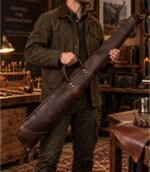 Distressed Brown Leather Shotgun Case | Handmade Hunting Slip - Image 4