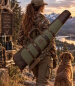 Canvas & Leather Scoped Takedown Rifle Case – Padded Hunting Sleeve - Image 4