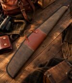Saddle Leather Shotgun Case – Handcrafted Padded Hunting Sleeve - Image 4