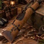 Vintage Distressed Leather Shotgun Slip Case – Padded Design - Image 5