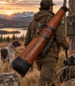 Brown Leather Shotgun Slip Case with YKK Zipper - Image 5