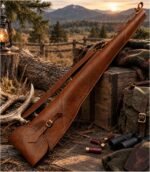 Slim-Fit Leather Shotgun Case with Brass Hardware – Hunting Sleeve - Image 5