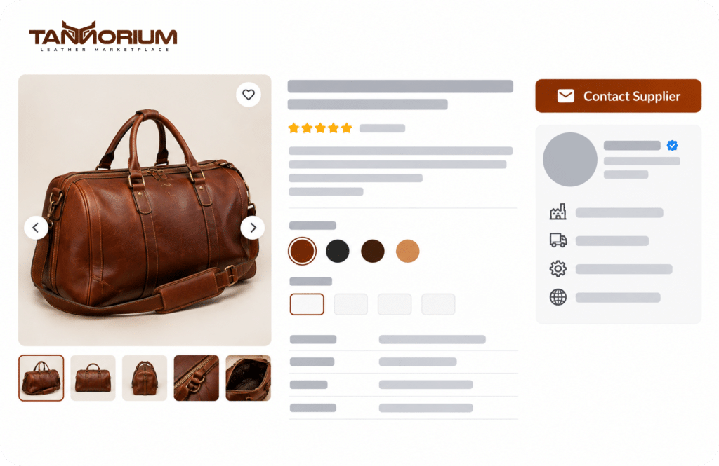 Brown leather duffel bag with adjustable strap