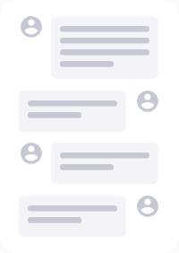 Speech bubbles from a chat conversation with user icons