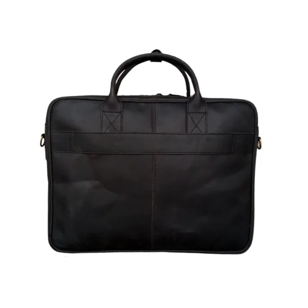 Black Leather Briefcase Laptop Bag