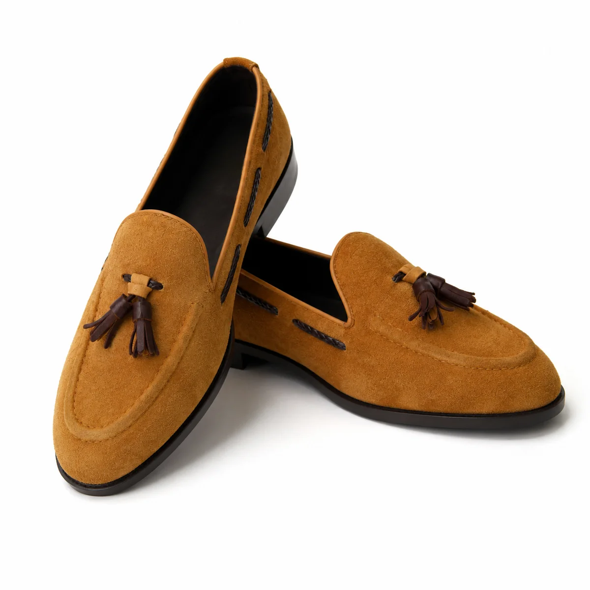remove-2_jpg_fc297595-9584-4673-aba4-dab334f3c9d9 Brown suede tassel loafers with braided trim